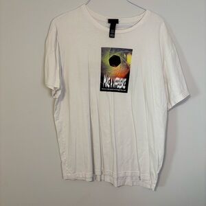 H&M White Tee with Abstract Graphic